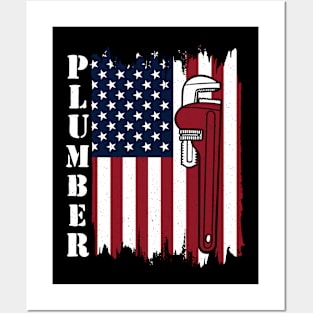 Patriotic Plumber USA Posters and Art